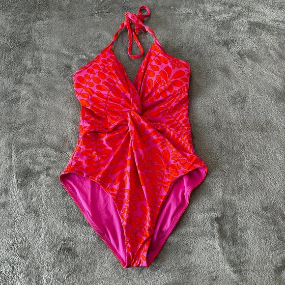 Trina Turk One Piece Swimsuit Women's XS *See measurements Pink Orange - Picture 1 of 6